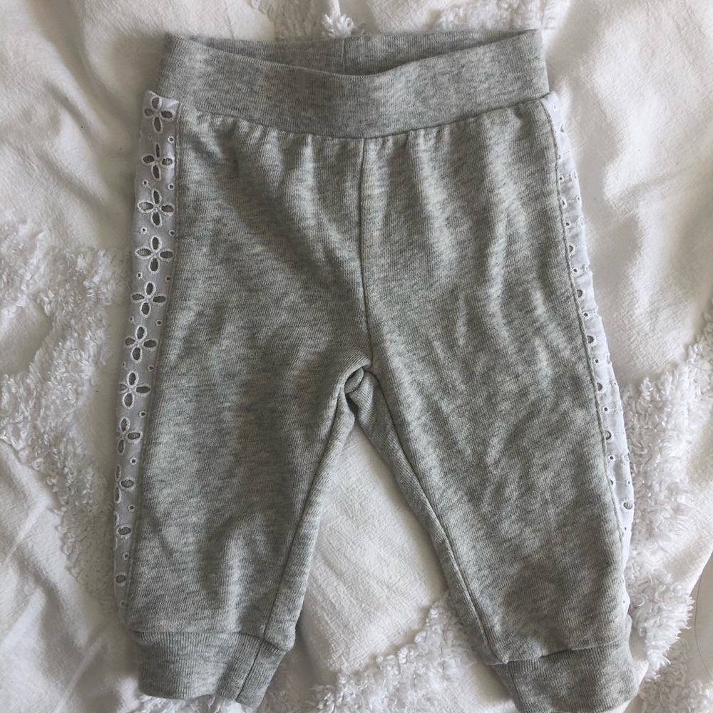 Baby Gap Baby Girl Sweatpants + Gray & White